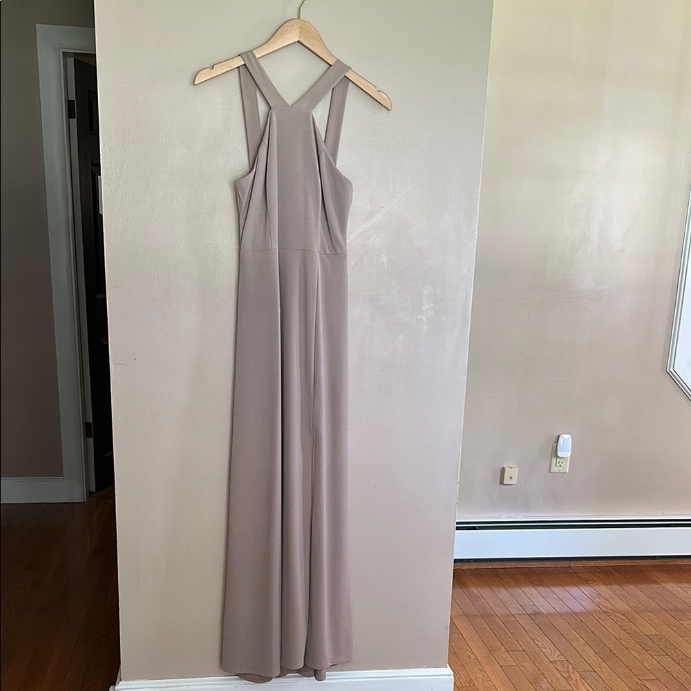 Birdy Grey Brown Halter Sleeveless Gown